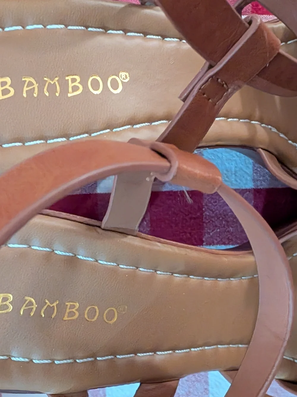 BAMBOO Woodland Tan Chunky Heel Platform Sandals Size 8.5
